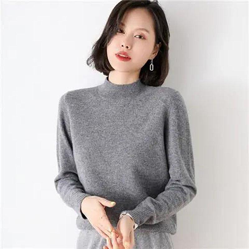 Cardigan Women's Thickened Half Turtleneck Cardigan Women's Sweater Loose Base Knitwear