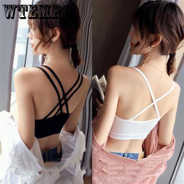 2 pieces no steel ring bra strap wrapped chest yoga student high school girl Korean version