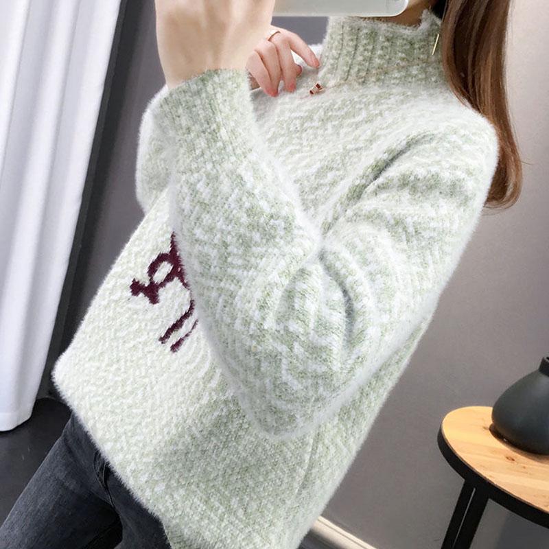 Winter Casual Simple Sweater Long-sleeved Pullover Knit Bottoming Shirt Young Women's Top