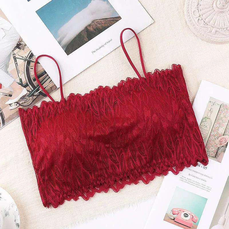 Line Around Lace Suspender Wrapped Chest Bra Beautiful Back Backing Breast Pad Anti Light No Steel Ring Underwear Bra