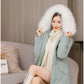 Medium and Long Cotton Clothes Women's Korean Version Winter Slim and Thickened Foreign Style Cotton Clothes Large Size Thin Warm Coat