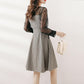 Dress Women's 2021 Spring and Autumn Waist Waist Slimming Plaid A-line Dress