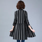 Long-sleeved All-match Plus Size Women's Striped Shirt Mid-length Shirt Temperament Top