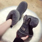 36-43 Women's Winter Furry Warm Plush Shoes Velvet Casual Cotton Boots Female Oversized Padded Snow Shoes