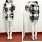 3pcs/set Knit Suit Women's Casual Plaid Knitted Cardigan +sweater + Knitted Harem Pants 3 Piece Set Ladies  Jogging Outfits Autumn Spring