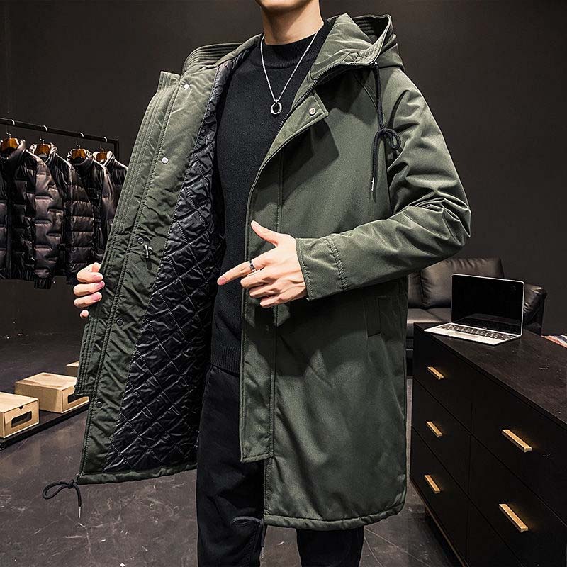 Men's Winter Jacket Trend Mid-length Down Jacket Loose Large Size Thick Winter Clothing