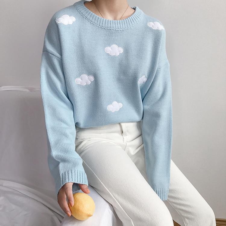 Fall Winter Women Sweaters Knitted Stylish Pullovers Minimalist Loose Casual Wild Jumpers