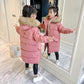 Girls' Warm Winter Padded Jacket Korean Style Padded Coat Children's Mid-length Down Quilted Jacket