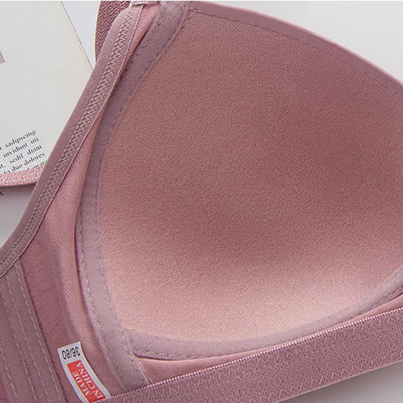 Spring and Summer Thin Section Large Size Anti-sagging Breasts No Steel Ring No Magnetic Gathered Women's Underwear Bra