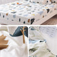 Mattress Protector Bedding Three-piece Cotton Padded Printed Bedspread and Pillowcase