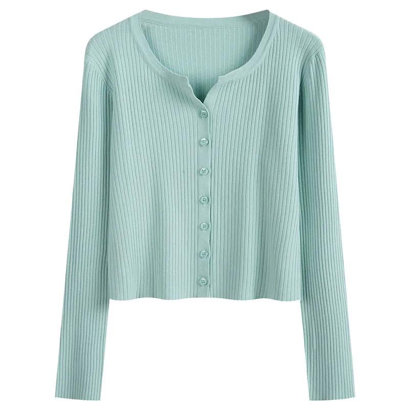 Thin Knitted Cardigan 2021 Sun Protection Jacket with Loose V-neck Long-sleeved Jacket