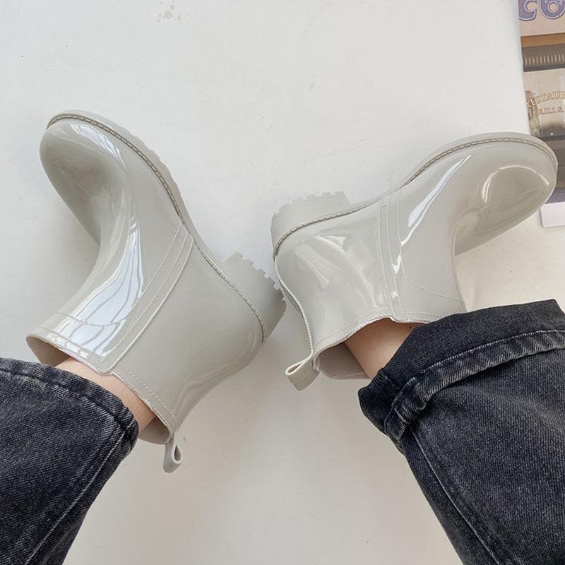 Martin Rain Boots Ladies Non-slip Rain Boots Short Tube Fashion Style Outer Wear Rubber Waterproof Shoes