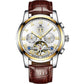 Automatic Self Wind Mechanical Leather Rubber Stainless Steel Strap Classic Men Watch