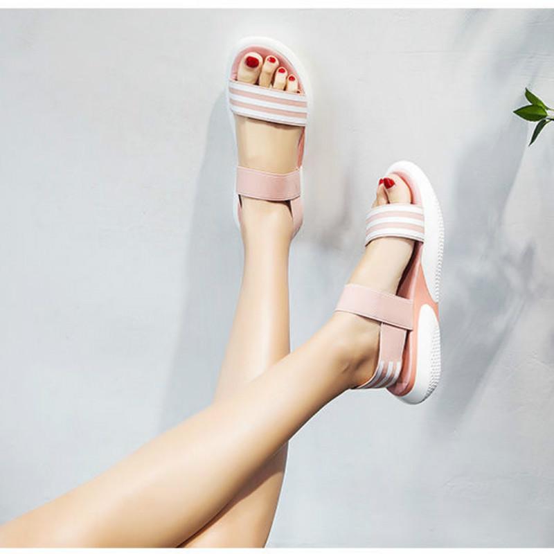 Sandals Female Fish Mouth Summer Thick Bottom Sponge Cake Student Wild Korean Flat Bottom Women's Shoes