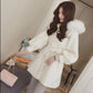 Women's Mid-length Woolen Coat with Waist and Woolen Collar Autumn and Winter Fashion Korean Small Thick Woolen Coat