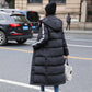 Down Jacket Women Black Thick Straight Loose Loose White Duck Down Knee-to-ankle Mid-length Super Long Winter Hood