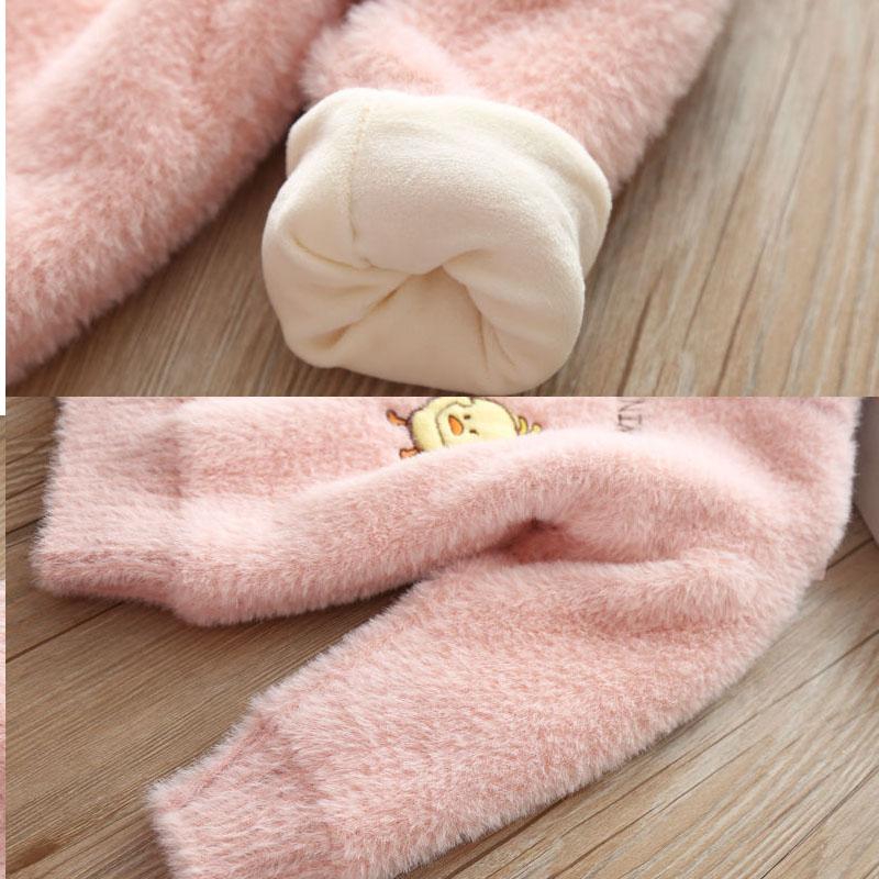 Children's Sweater Mink Pullover Sweater Sweater Thickened Warm, Soft and Lovely Cartoon Girl Middle and Young Children