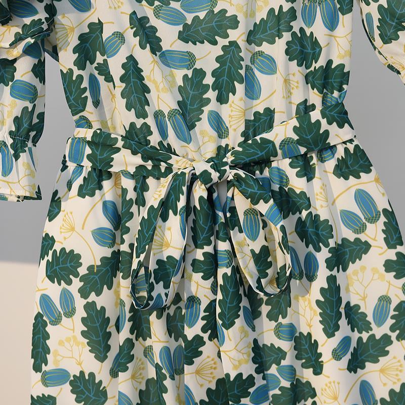 Plus Size Dress Women Boho Beach Floral Dress Summer Oblique Off-shoulder Ruffled Dress Mid-length