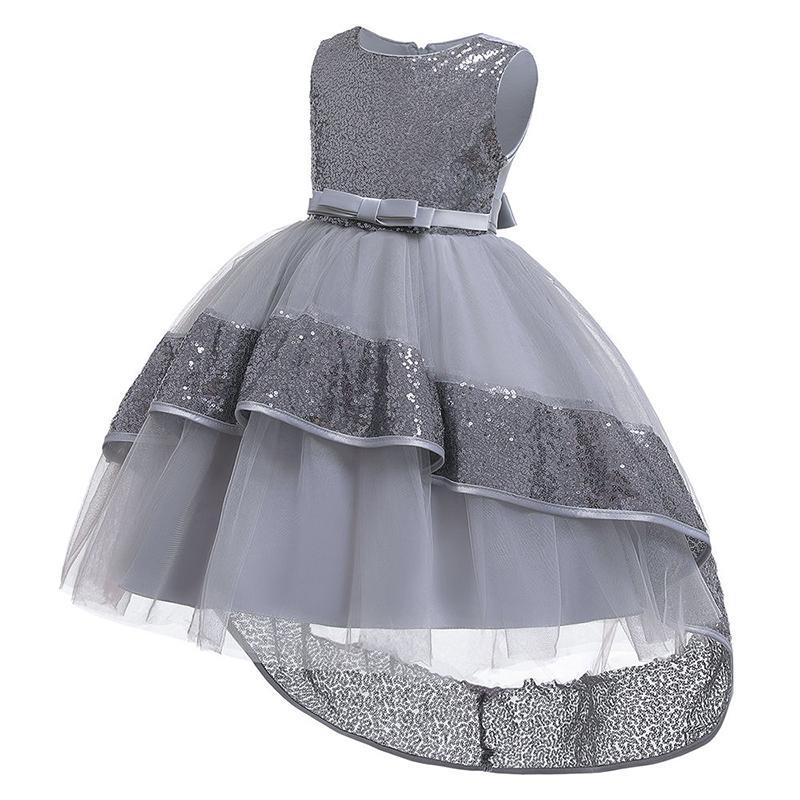 SHINA Girls Fashion Princess Dress Children Splicing of Sequins Sleeveless Wedding Events Clothing