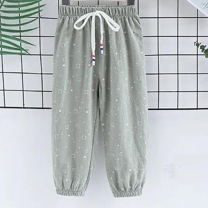 Children's Mosquito Pants Summer Thin Boys and Girls Printed Pineapple Geometry Pattern Trousers Casual Pants Leggings