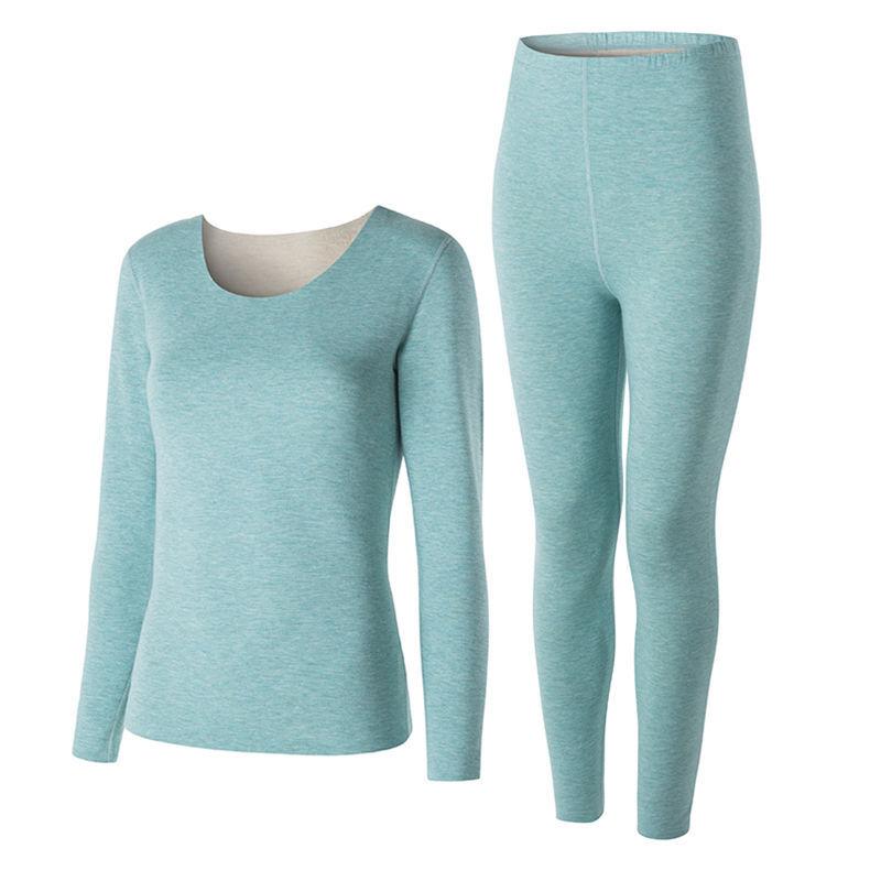 De Velvet Silk Thermal Underwear Ladies Inner Wear Constant Temperature Self-heating Plus Velvet Thick Autumn Clothes Long Pants Suit
