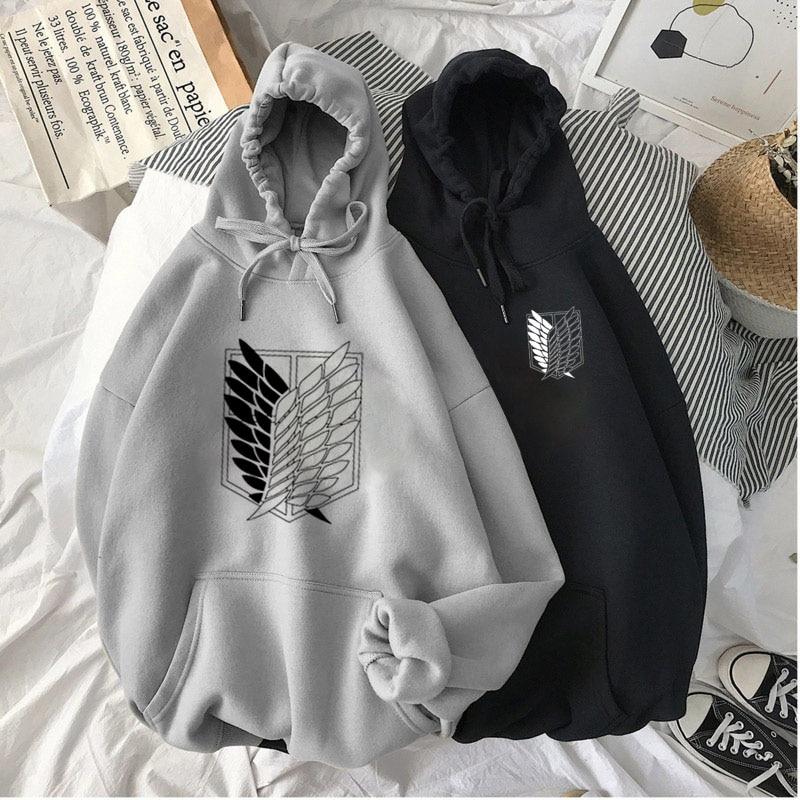 Japanese Anime Graphic Hoodies Attacking Titan Kawaii Attack on Titan Harajuku Sweatshirt 11 Colors