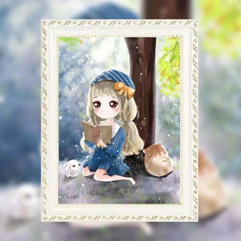Cartoon Diamond Painting Living Room Bedroom Girl Small Full of Diamonds Handmade Diamond Cross Stitch Children
