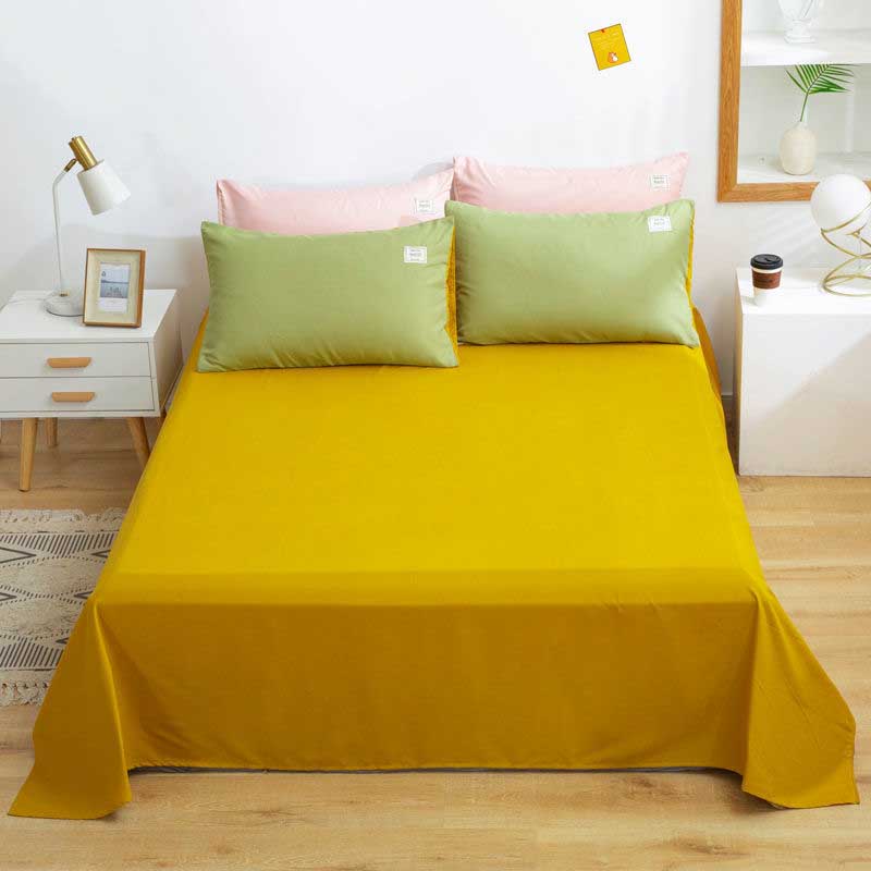 Pure Color Bed Linen Minimalist One-piece Brushed Quilt Single Double Bed Household Bedspread Bedding