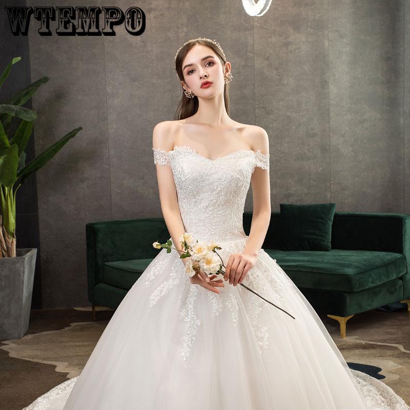Luxury Lace Embroidery Wedding Dresses Long  Elegant Plus size Vestido De Noiva Bride