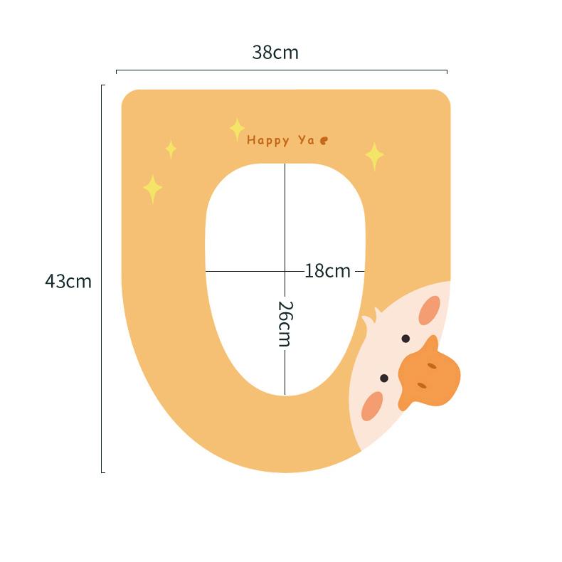 Toilet Seat Cover Winter Thick Warm Toilet Seat Cushion Bathroom Lavatory Cover Mat Washable Duck Cartoon Cute Universal Toilet Seat Cover with Handle