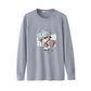 Round neck loose large size men's clothing trend wild T-shirt long-sleeved men's cotton T-shirt