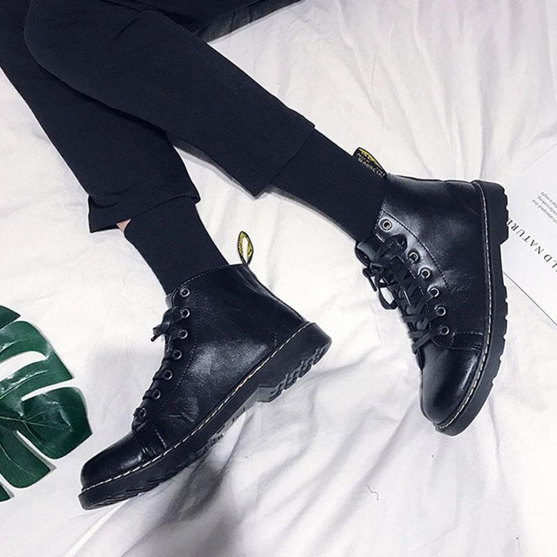 Autumn High-top Leather Shoes British Style Wild Student Martin Boots Men's Casual Working Boots