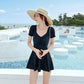 Black Swimsuit Women Summer Cover Belly Slimming Beach Beach Skirt Ladies One-piece Swimsuit Skirt Swimsuit Sweet and Sexy
