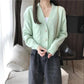 Women's Gentle Wind V-neck Knitted Cardigan Sweater Women's Casual All-match Short Cardigan Korean Sweater