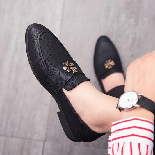Men's Shoes Creative Lace-up Casual Leather Shoes Men's Leather Flats Slip-On Shoes