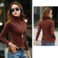 Fashion Women's Pullover Winter High Neck Women's Bottoming Shirt Long-sleeved Solid Color Slim Women's Cotton Top