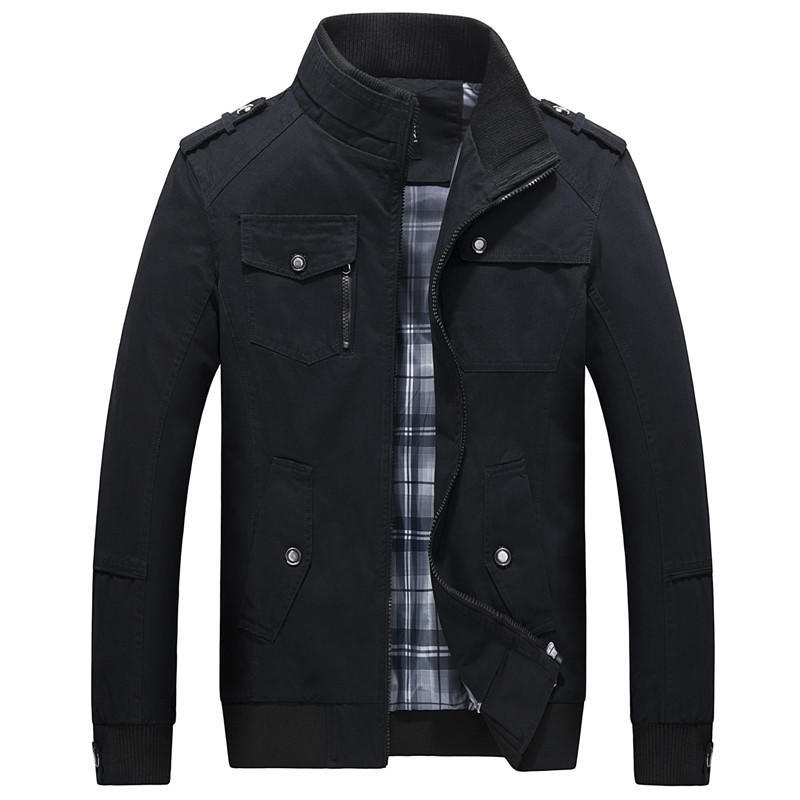 Spring and Autumn Men's Jackets Loose Stand Collar Men's Tops Youth Men's Jackets