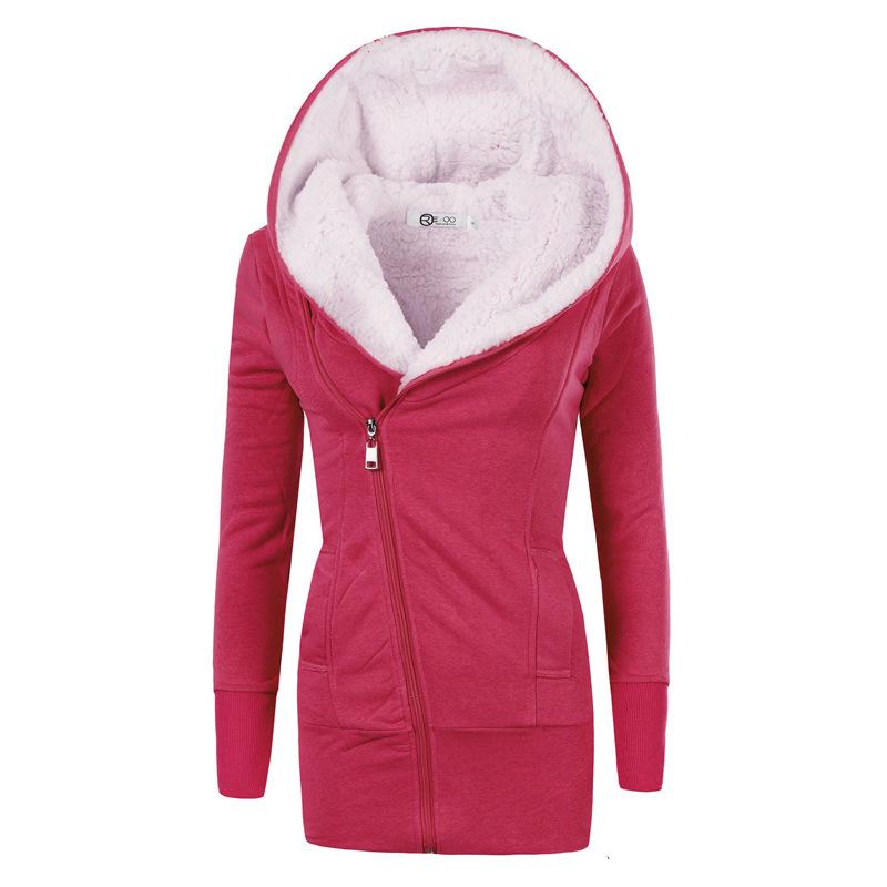 Warm Jacket Women Solid Casual Hooded Winter Coat Thick Woolen Fleece Parkas Long Cotton High Quality Ladies Winter Clothes