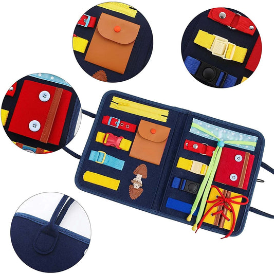 Cloth Books Montessori Toy Early Learning Educational Baby Busy Board for Toddler Sensory Develop Basic Skills Girls Boy Gift