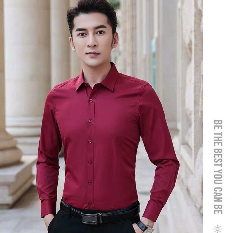 Men's White Shirt Long-sleeved Spring and Autumn Bottoming Shirt Korean Version of The Slim-fit Business Formal Suit with Work Shirt