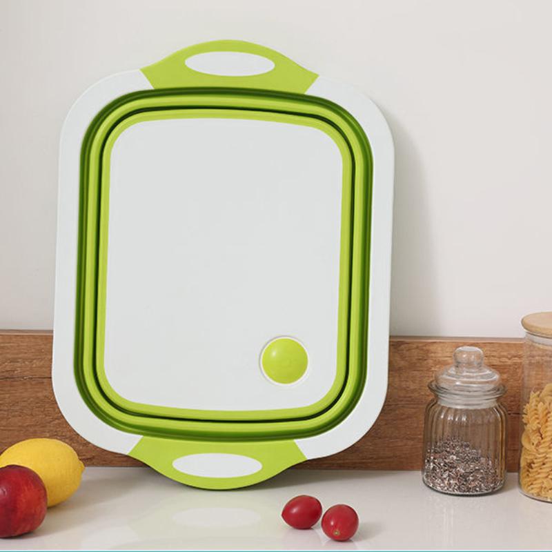 Folding Cutting Board Multifunctional Draining Cutting Board Chopping Board Wash Basin Outdoor Vegetable Pot Anti-mold