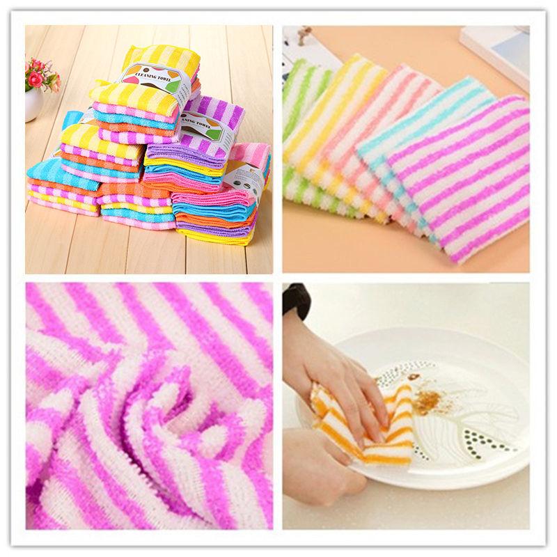 5/10pcs Cleaning Cloth High Efficient Anti-grease Dish Cloth Washing Towel Kitchen Cleaning Wiping Rags