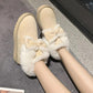 Snow Boots Women's Winter Bowknot Students Cute and Velvet To Keep Warm Wearing Thick-soled Non-slip Cotton Shoes