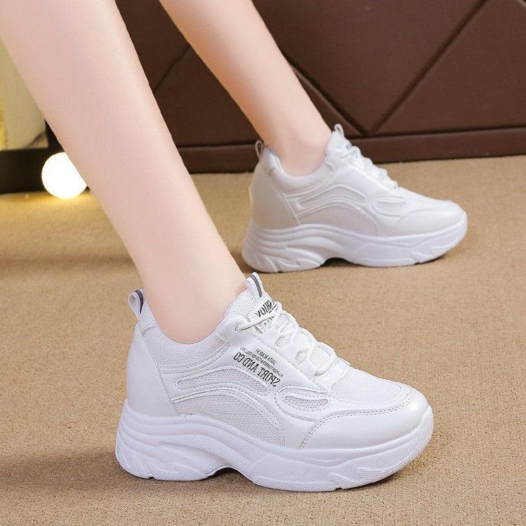 Women's Spring and Autumn Casual Versatile Shoes Waterproof Thick Sole High Heel Shoes Female Breathable Non Slip Flat Shoes