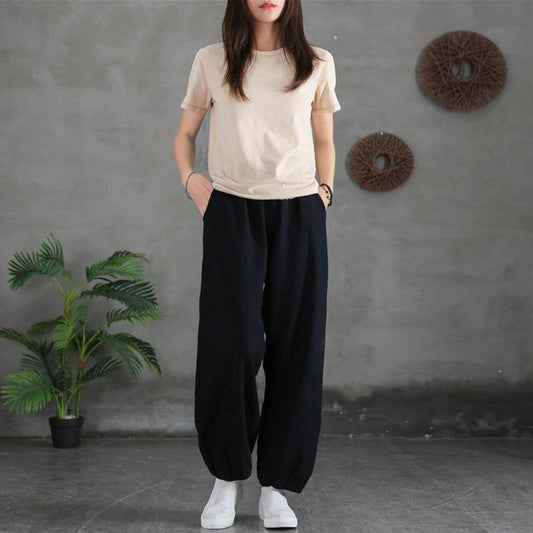 Women's Comfortable Bloomers Spring-Summer Bungee Pants Loose Versatile Casual Pants