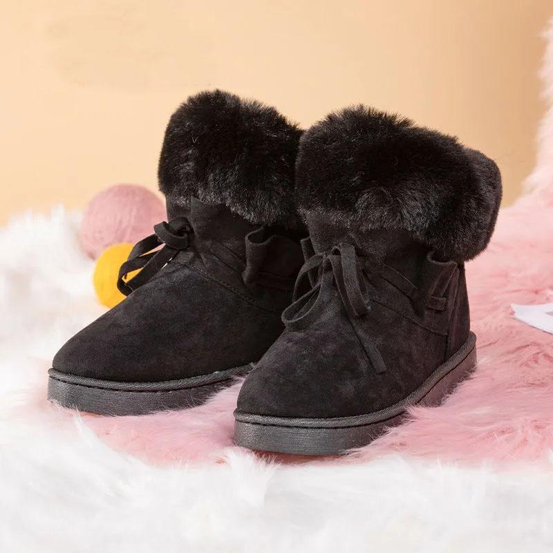 Women's Shoes Snow Boots Fur Short-tube Cotton Boots Winter Plus Velvet Warm Cotton Shoes Women Boots