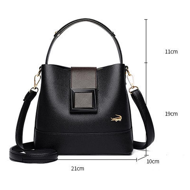 Crocodile Bucket Bag Female Trend Fashion Soft Leather Shoulder Messenger Bag Wild Large-capacity Handbag