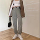 Gray Casual Sports Pants Women's Spring and Autumn Korean Style Loose High-waisted Footwear Pants Wide-leg Pants Tide