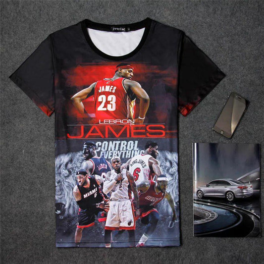Basketball star T-shirt large size basketball clothes men's summer 3D printed short-sleeved T-shirt