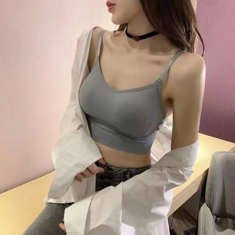 Women's Sports Vest Yoga Underwear Tube Top Girl's Beauty Back Underwear Chest Pad Chest Wrap Gather Bra Yoga Vest